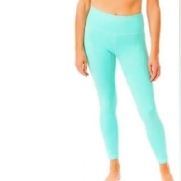 Zyia Active Turquoise Metallic Light n Tight‎ High Rise 7/8 Leggings Sz 4 NWOT - Picture 2 of 12